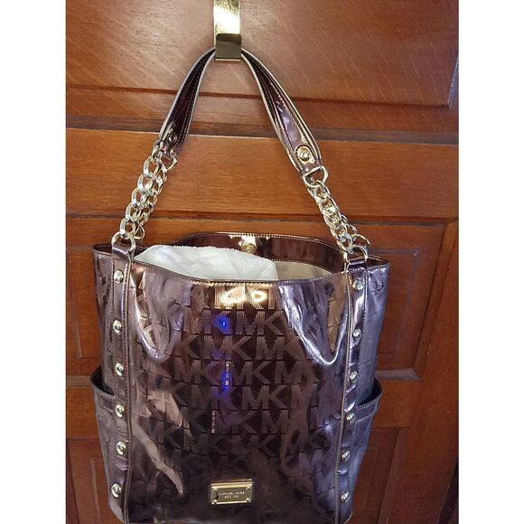 NWOT Michael Kors shimmer Delancey Large Tote - Picture 2 of 8